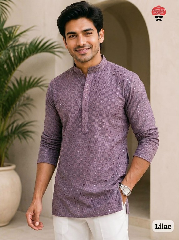 TEXTILEDEAL CHIKANKARI 2.0 WHOLEALE READYMADE RAYON CHIKAN WORK STYLISH SHORT KURTA FOR MEN ONLINE