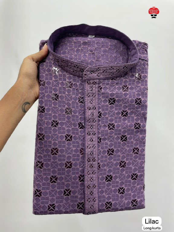 TEXTILEDEAL MANYAVAR CHIKANKARI 3.0 WHOLESALE READYMADE RAYON CHIKAN SHIFFLI WORK LONG KURTA PYJAMA FOR MEN EXPORTER