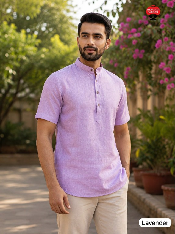 TEXTILEDEAL B-DESI 3.0 WHOLESALE READYMADE COTTON PRINTED REGULAR HALF SLEEVES SHORT KURTA FOR MEN ONLINE