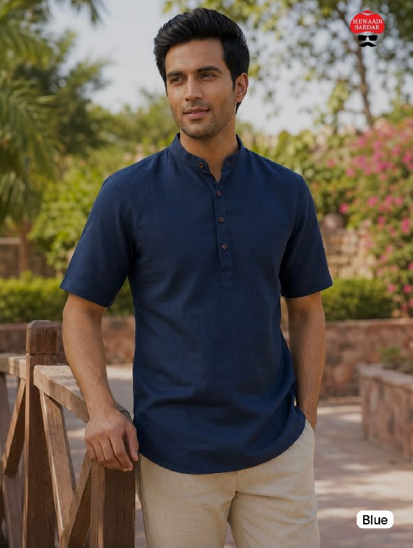 TEXTILEDEAL B-DESI 3.0 WHOLESALE READYMADE COTTON PRINTED REGULAR HALF SLEEVES SHORT KURTA FOR MEN ONLINE
