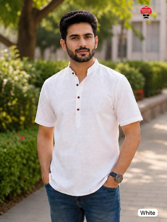 TEXTILEDEAL B-DESI 3.0 WHOLESALE READYMADE COTTON PRINTED REGULAR HALF SLEEVES SHORT KURTA FOR MEN ONLINE