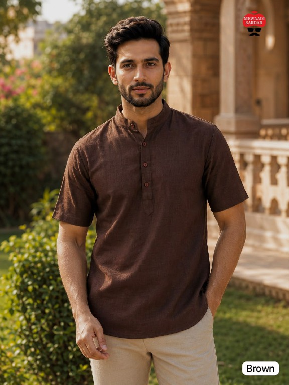 TEXTILEDEAL B-DESI 3.0 WHOLESALE READYMADE COTTON PRINTED REGULAR HALF SLEEVES SHORT KURTA FOR MEN ONLINE