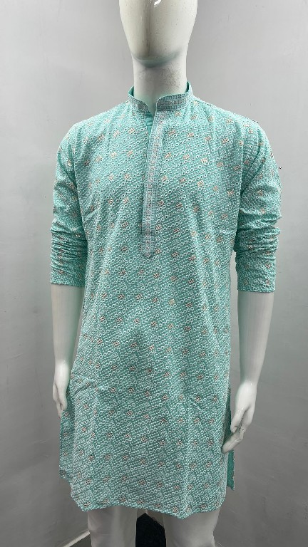 TEXTILEDEAL MANYAVAR CHIKANKARI WHOLESALE READYMADE RAYON CHIKAN SHIFFLI WORK STYLISH LONG KURTA PYJAMA FOR MEN SUPPLIER