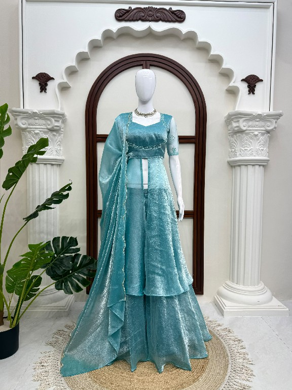TEXTILEDEAL D.NO KD 1645 WHOLESALE READYMADE FENDY CRUSH DESIGNER FRONT SLIT ANARKALI 3 PCS SUITS EXPORTER