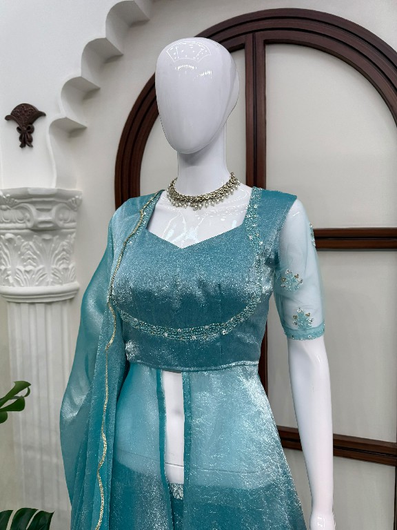 TEXTILEDEAL D.NO KD 1645 WHOLESALE READYMADE FENDY CRUSH DESIGNER FRONT SLIT ANARKALI 3 PCS SUITS EXPORTER
