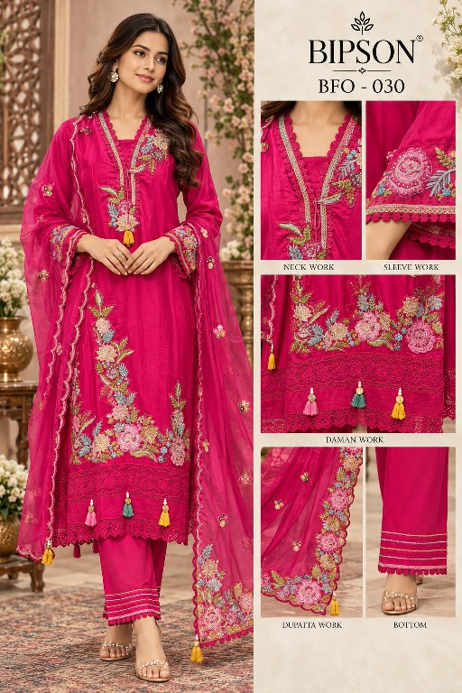 BIPSON D.NO 30 WHOLESALE READYMADE NATURAL CREPE AMAZING 3 PCS COMBO SET SUITS EXPORTER
