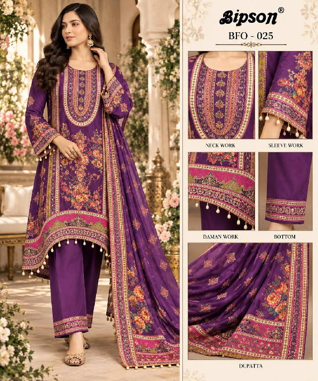 BIPSON D.NO 25 WHOLESALE READYMADE NATURAL CREPE ELEGANT 3 PCS COMBO SET SUITS EXPORTER