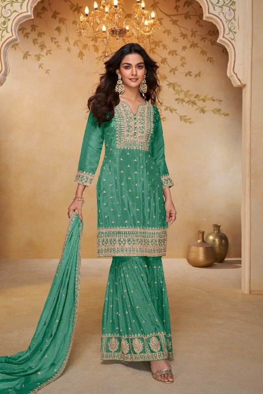 GULKAYRA DESIGNER ZEEYA WHOLESALE READYMADE REAL CHINON PARTY WEAR 3 PCS SUITS EXPORTER