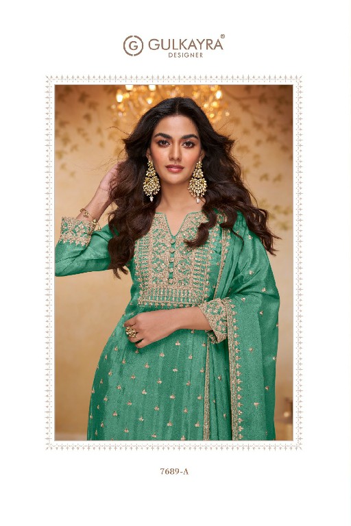 GULKAYRA DESIGNER ZEEYA WHOLESALE READYMADE REAL CHINON PARTY WEAR 3 PCS SUITS EXPORTER