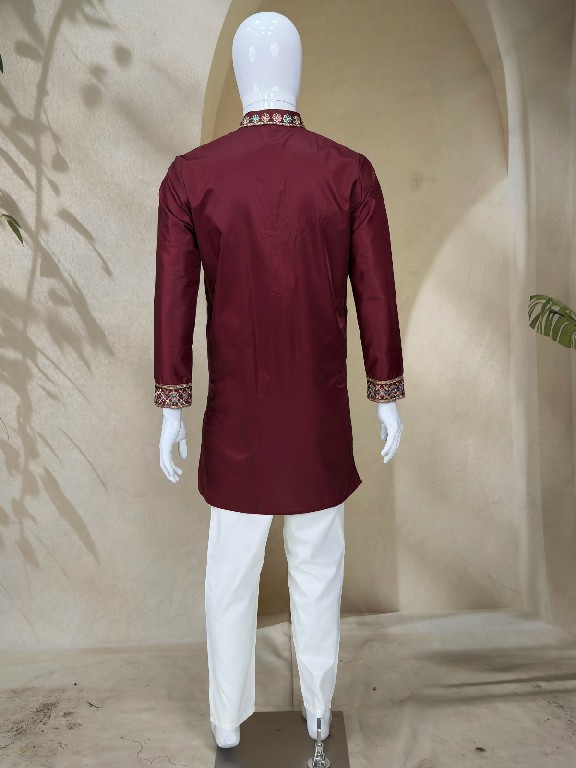 TEXTILEDEAL D.NO 414-B WHOLESALE READYMADE COACH SILK FUNCTION WEAR KURTA WITH PANT FOR MEN ONLINE