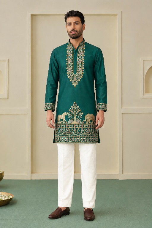 TEXTILEDEAL D.NO 414-A WHOLESALE READYMADE COACH SILK OCCASION WEAR KURTA WITH PANT FOR MEN SUPPLIER