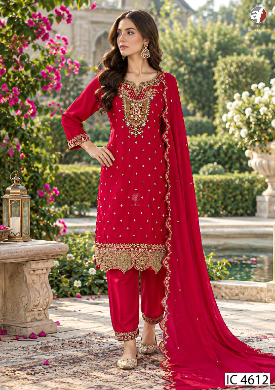 ANJU FAB D.NO IC 4612-4613-4616-4617 WHOLESALE READYMADE PURE DOLA SILK ETHNIC WEAR 3 PCS COMBO SET SUITS EXPORTER