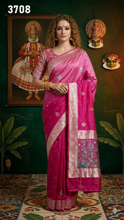 HYPNOTEX MINAXI WHOLESALE VISCOSE JACQUARD SILK ELEGANCE INDIAN SAREES FOR WOMEN ONLINE