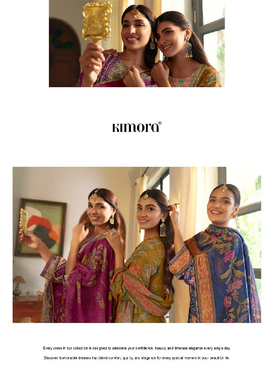 KIMORA SAJNA SAWARNA WHOLESALE PURE MUSLIN SHIMMER AMAZING DESIGN UNSTITCH SALWAR SUITS SUPPLIER