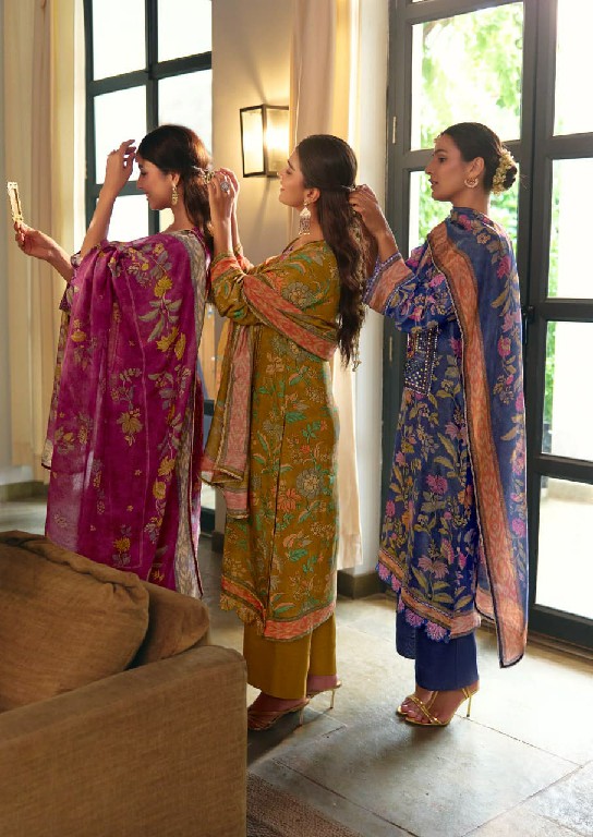 KIMORA SAJNA SAWARNA WHOLESALE PURE MUSLIN SHIMMER AMAZING DESIGN UNSTITCH SALWAR SUITS SUPPLIER