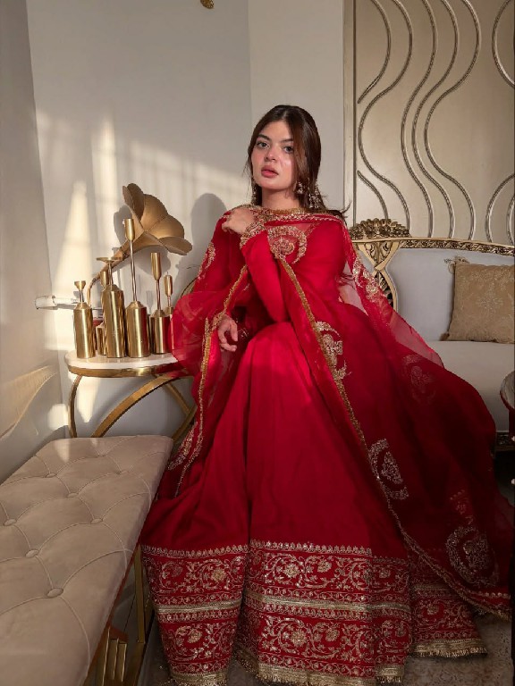 TEXTILEDEAL D.NO 6074 WHOLESALE READYMADE VICHITRA SILK PARTY WEAR ANARKALI 3 PCS SUITS EXPORTER