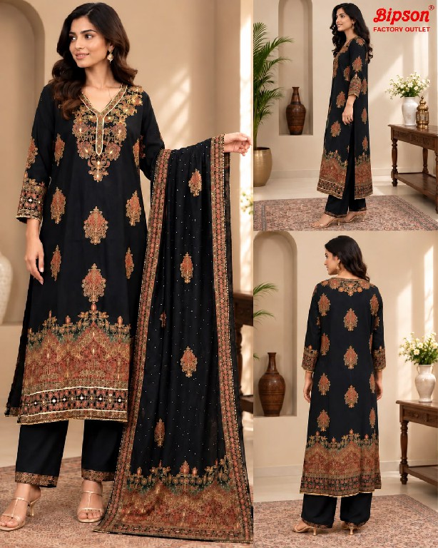 BIPSON D.NO 3 WHOLESALE READYMADE NATURAL CREPE AMAZING 3 PCS COMBO SET SUITS FOR EXPORT