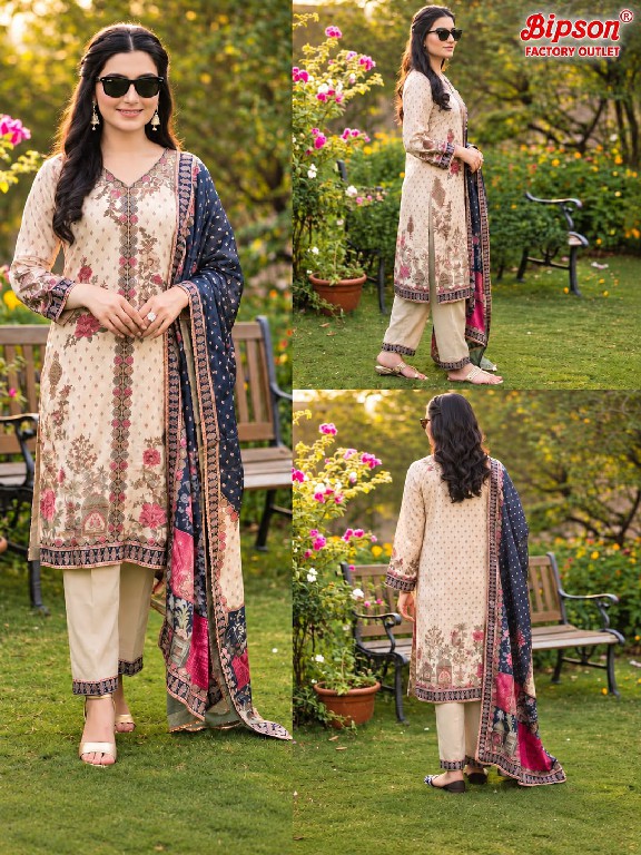 BIPSON D.NO 2 WHOLESALE READYMADE NATURAL CREPE BEAUTIFUL 3 PCS COMBO SET SUITS EXPORTER