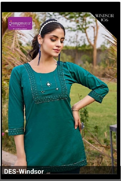 RANGMAYA WINDSOR WHOLESALE READYMADE COTTON WITH WORK STYLISH LOOK SHORT TOPS FOR WOMEN ONLINE
