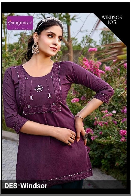 RANGMAYA WINDSOR WHOLESALE READYMADE COTTON WITH WORK STYLISH LOOK SHORT TOPS FOR WOMEN ONLINE