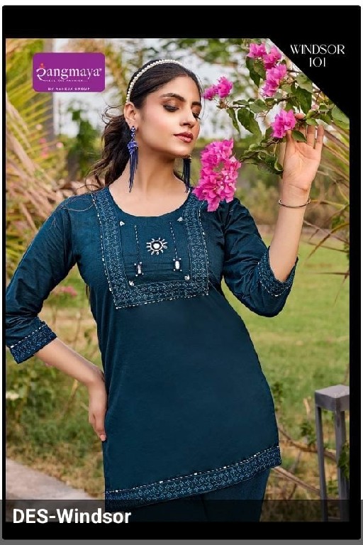 RANGMAYA WINDSOR WHOLESALE READYMADE COTTON WITH WORK STYLISH LOOK SHORT TOPS FOR WOMEN ONLINE
