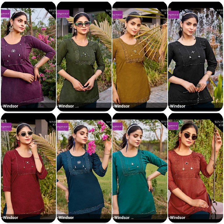 RANGMAYA WINDSOR WHOLESALE READYMADE COTTON WITH WORK STYLISH LOOK SHORT TOPS FOR WOMEN ONLINE