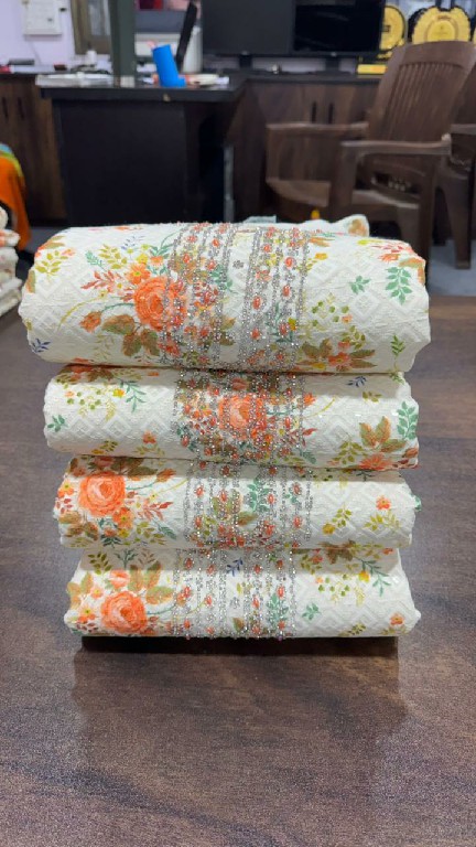 RAMSHA D.NO 1404 WHOLESALE READYMADE COTTON WITH WORK BEAUTIFUL 3 PCS SUITS SUPPLIER