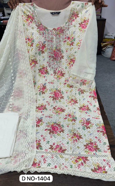 RAMSHA D.NO 1404 WHOLESALE READYMADE COTTON WITH WORK BEAUTIFUL 3 PCS SUITS SUPPLIER