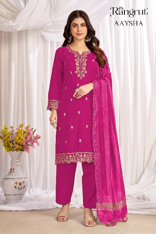 RANGRUT AAYSHA WHOLESALE READYMADE MALAI CRAPE BIG SIZE AMAZING 3 PCS SUITS EXPORTER