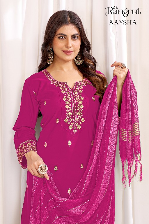 RANGRUT AAYSHA WHOLESALE READYMADE MALAI CRAPE BIG SIZE AMAZING 3 PCS SUITS EXPORTER