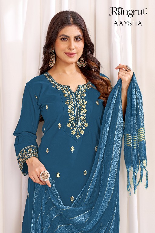 RANGRUT AAYSHA WHOLESALE READYMADE MALAI CRAPE BIG SIZE AMAZING 3 PCS SUITS EXPORTER