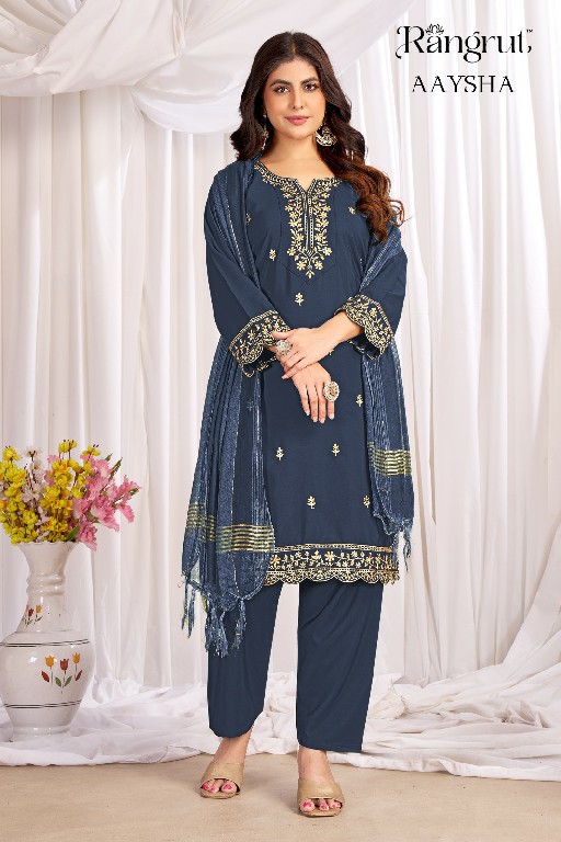 RANGRUT AAYSHA WHOLESALE READYMADE MALAI CRAPE BIG SIZE AMAZING 3 PCS SUITS EXPORTER