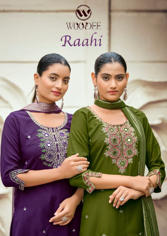 WOODEE RAAHI WHOLESALE READYMADE SOFT VISCOSE SILK FABULOUS 3 PCS SUITS SUPPLIER