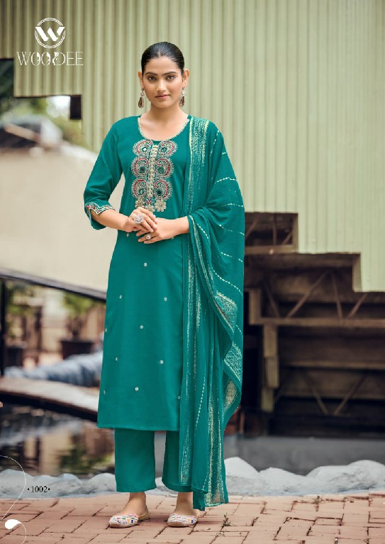 WOODEE RAAHI WHOLESALE READYMADE SOFT VISCOSE SILK FABULOUS 3 PCS SUITS SUPPLIER