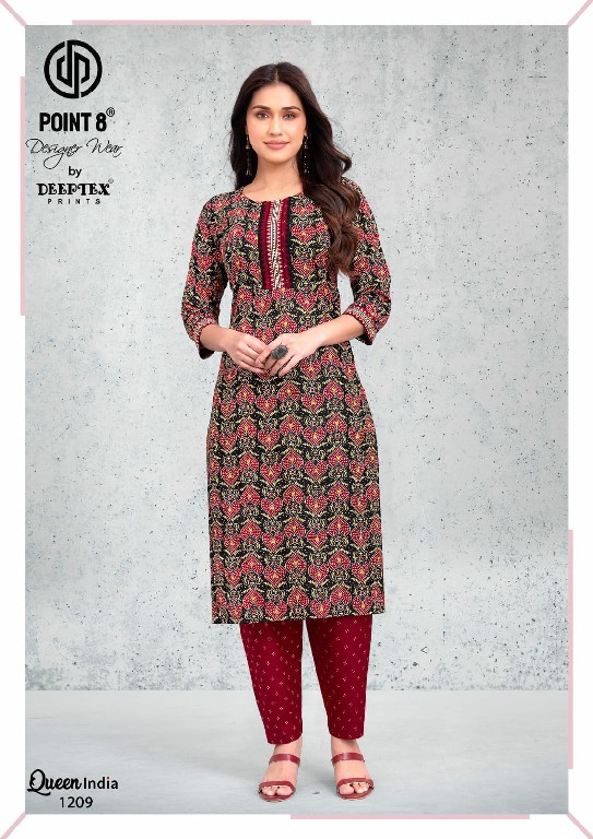 DEEPTEX POINT 8 QUEEN INDIA VOL 12 WHOLESALE READYMADE COTTON BIG SIZE CASUAL WEAR KURTI WITH PANT ONLINE