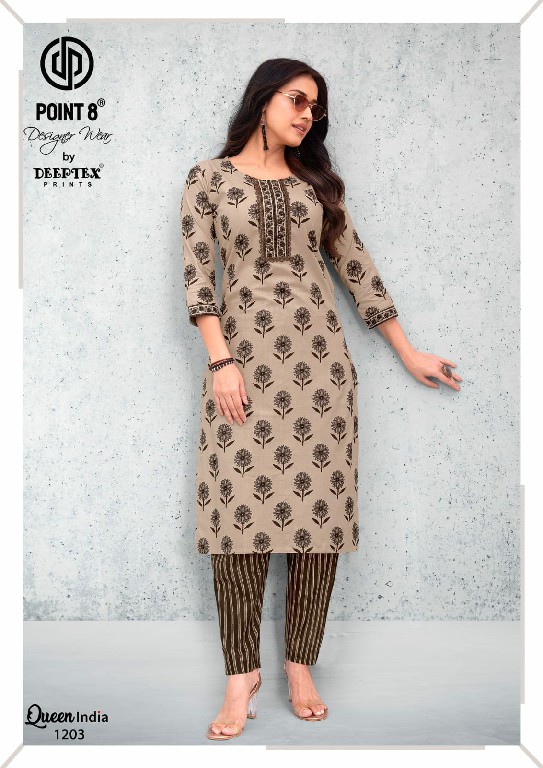 DEEPTEX POINT 8 QUEEN INDIA VOL 12 WHOLESALE READYMADE COTTON BIG SIZE CASUAL WEAR KURTI WITH PANT ONLINE