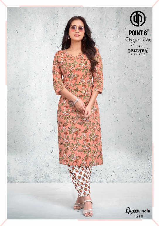 DEEPTEX POINT 8 QUEEN INDIA VOL 12 WHOLESALE READYMADE COTTON BIG SIZE CASUAL WEAR KURTI WITH PANT ONLINE
