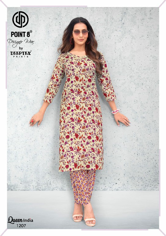 DEEPTEX POINT 8 QUEEN INDIA VOL 12 WHOLESALE READYMADE COTTON BIG SIZE CASUAL WEAR KURTI WITH PANT ONLINE