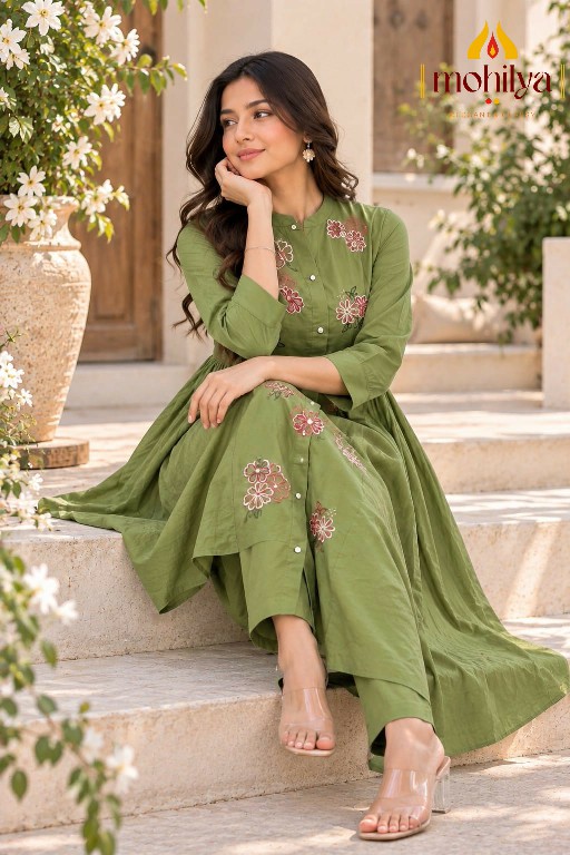 MOHILYA D.NO 224 WHOLESALE READYMADE COTTON ELEGANT ETHNIC LOOK KURTI WITH PANT COMBO FOR WOMEN ONLINE