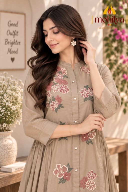 MOHILYA D.NO 224 WHOLESALE READYMADE COTTON ELEGANT ETHNIC LOOK KURTI WITH PANT COMBO FOR WOMEN ONLINE