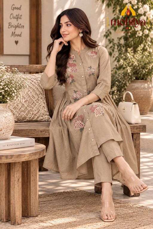 MOHILYA D.NO 224 WHOLESALE READYMADE COTTON ELEGANT ETHNIC LOOK KURTI WITH PANT COMBO FOR WOMEN ONLINE