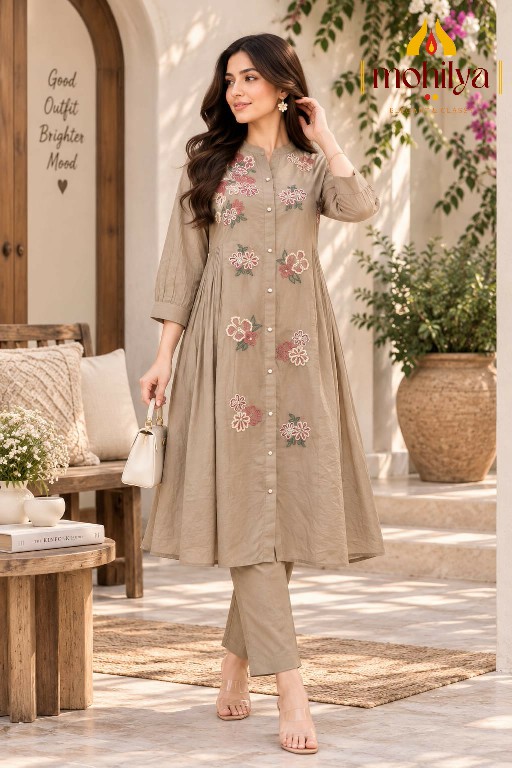 MOHILYA D.NO 224 WHOLESALE READYMADE COTTON ELEGANT ETHNIC LOOK KURTI WITH PANT COMBO FOR WOMEN ONLINE