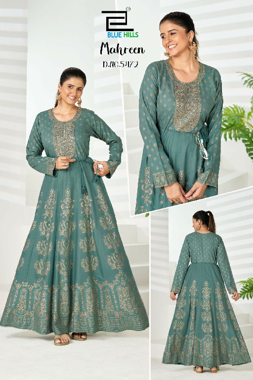 BLUE HILLS MAHREEN WHOLESALE READYMADE RAYON BIG SIZE GORGEOUS LOOK GOWN COMBO FOR EXPORT