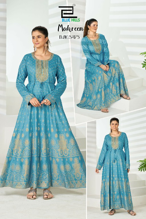 BLUE HILLS MAHREEN WHOLESALE READYMADE RAYON BIG SIZE GORGEOUS LOOK GOWN COMBO FOR EXPORT