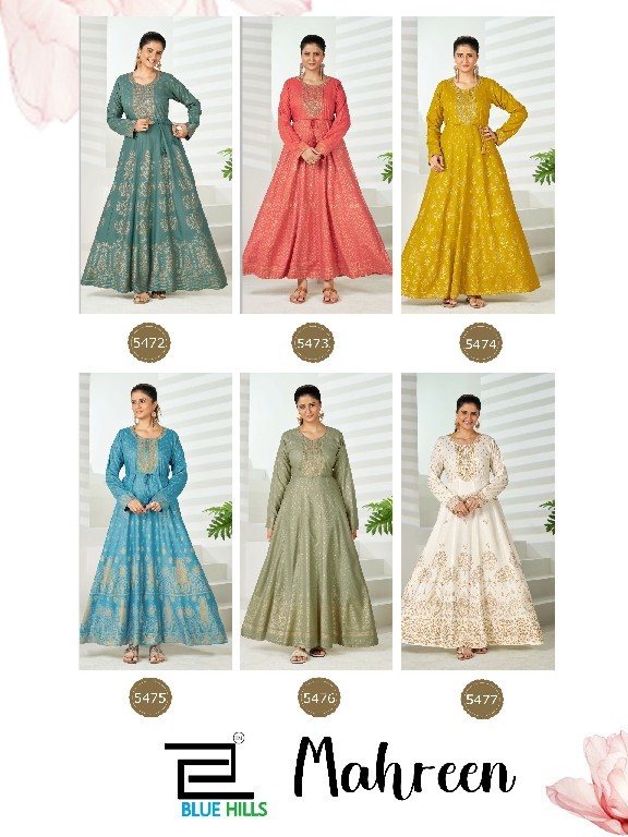 BLUE HILLS MAHREEN WHOLESALE READYMADE RAYON BIG SIZE GORGEOUS LOOK GOWN COMBO FOR EXPORT