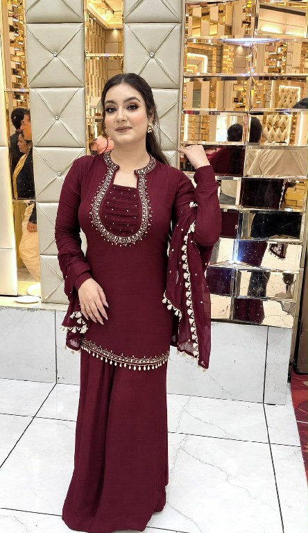 TEXTILEDEAL D.NO KD 1646 WHOLESALE READYMADE FAUX GEORGETTE PARTY WEAR TOPS PLAZZO WITH DUPATTA ONLINE