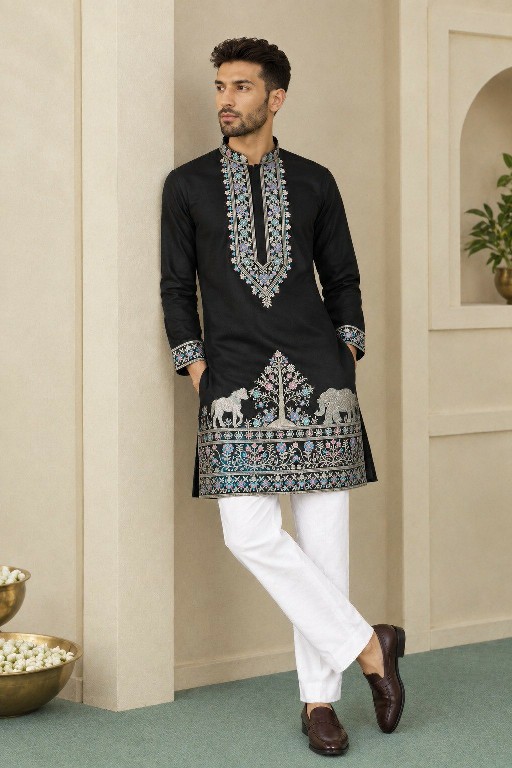 TEXTILEDEAL D.NO 414-C WHOLESALE READYMADE COACH SILK OCCASION WEAR KURTA WITH PANT FOR MEN SUPPLIER