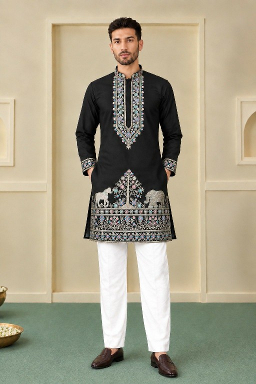 TEXTILEDEAL D.NO 414-C WHOLESALE READYMADE COACH SILK OCCASION WEAR KURTA WITH PANT FOR MEN SUPPLIER