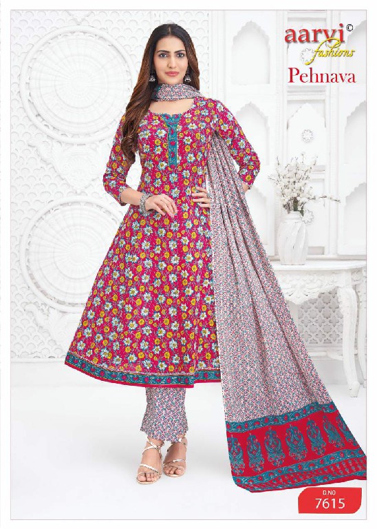 PEHNAVA VOL 2 BY AARVI FASHIONS WHOLESALE COTTON ANARKALI STYLE FULL STITCH 3 PCS SUITS FOR WOMEN ONLINE
