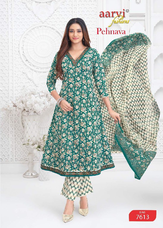 PEHNAVA VOL 2 BY AARVI FASHIONS WHOLESALE COTTON ANARKALI STYLE FULL STITCH 3 PCS SUITS FOR WOMEN ONLINE